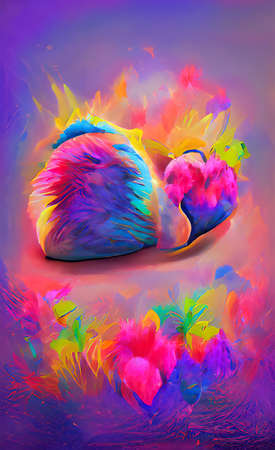 The illustration of abstract heart backgroundの写真素材