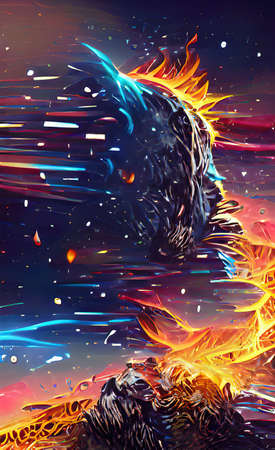 The illustration of colorful art background