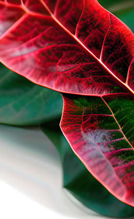 The green and red leaf background