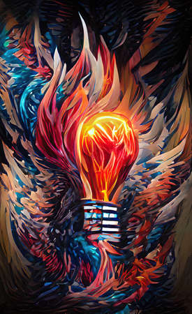 The illustration of fire color background