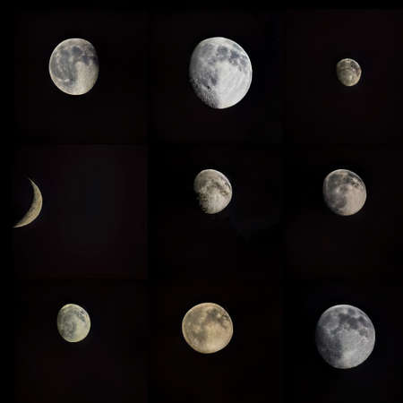 the nine shots of moonの写真素材