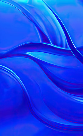 The abstract blue water wave backgroundの写真素材