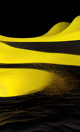 The illustration of abstract yellow wave backgroundの写真素材
