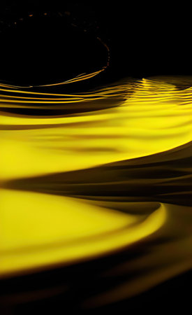 The illustration of abstract yellow wave backgroundの写真素材