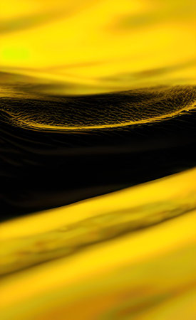 The illustration of yellow wave liquid backgroundの写真素材