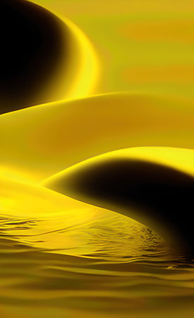 The illustration of yellow black wave backgroundの写真素材
