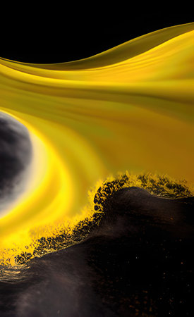 The illustration of yellow wave liquid backgroundの写真素材