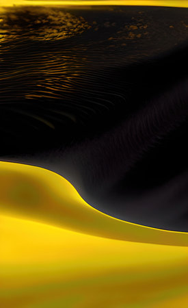 The illustration of yellow wave liquid backgroundの写真素材