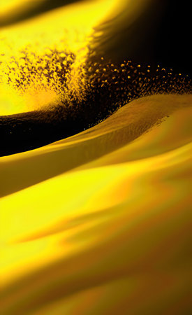 The illustration of yellow wave liquid backgroundの写真素材