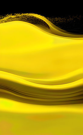 The illustration of yellow wave liquid backgroundの写真素材