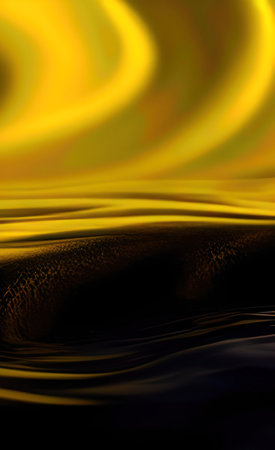 The illustration of yellow wave liquid backgroundの写真素材