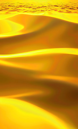 The illustration of abstract yellow wave backgroundの写真素材