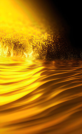 The illustration of abstract yellow wave backgroundの写真素材
