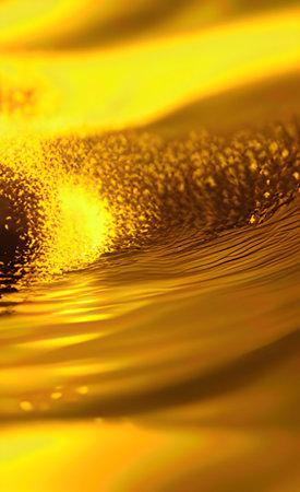 The illustration of yellow wave liquid backgroundの写真素材