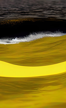 The illustration of yellow wave liquid backgroundの写真素材