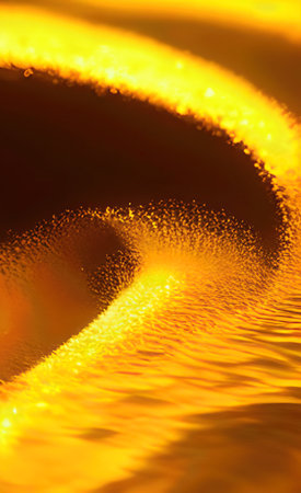 The illustration of abstract yellow wave backgroundの写真素材