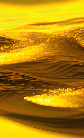 The illustration of abstract yellow wave backgroundの写真素材