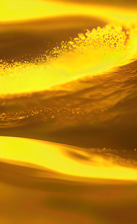 The illustration of abstract yellow wave backgroundの写真素材