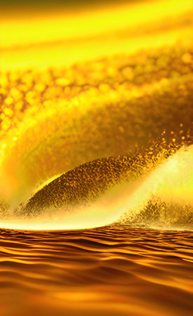 The illustration of abstract yellow wave backgroundの写真素材