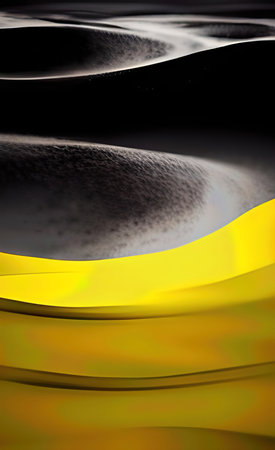 The illustration of yellow black wave backgroundの写真素材