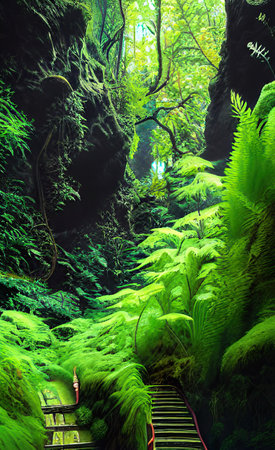 The illustration of forest backgroundの写真素材