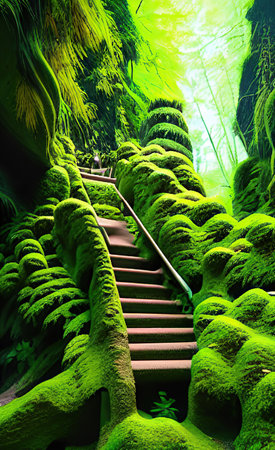 The illustration of forest backgroundの写真素材