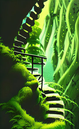 The illustration of forest backgroundの写真素材