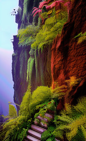 The illustration of forest backgroundの写真素材