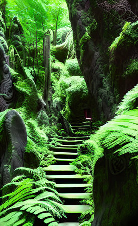 The illustration of forest backgroundの写真素材