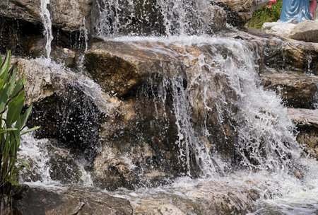 a close up of a waterfall.