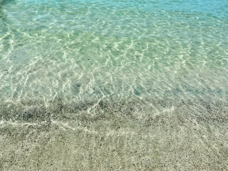 the clear water of the sea.