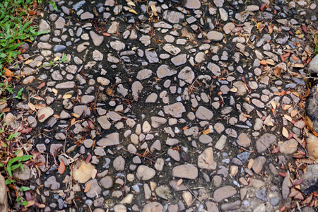 the texture of the stone floor.