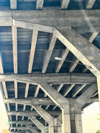 under the bridge, under construction.