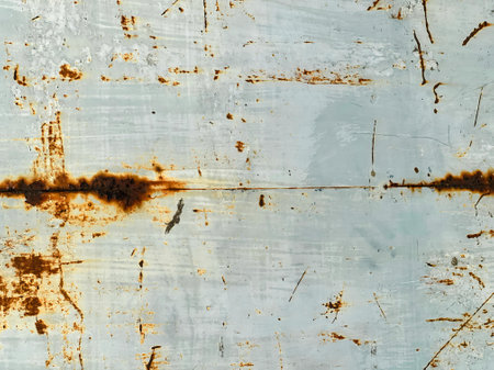 texture of an old wooden surface with rusted paint.の写真素材