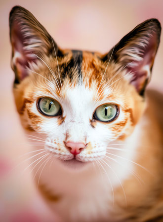 an image of a cat with green eyes looking at the camera, there is a cat with green eyes looking at the cameraの素材
