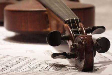 violin with note background
