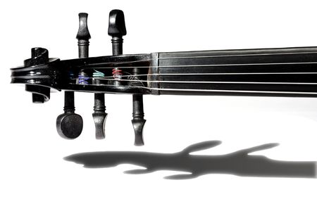 5-string black violin isolated on white background