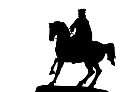 silhouette of horsemanの写真素材