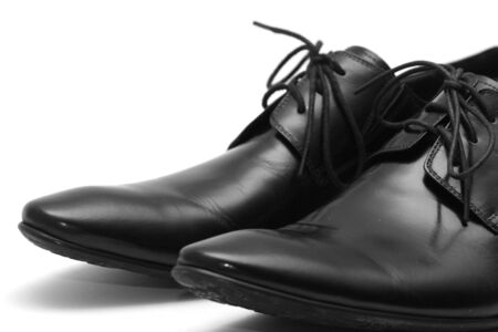 Classic shiny black men's shoesの写真素材
