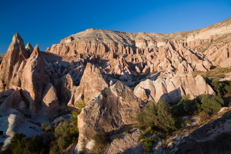 Cappadocia fairy chimneys at sunsetの写真素材