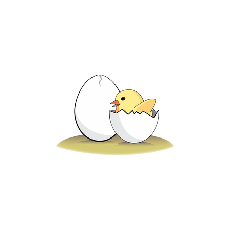 Chick Egg Hatching Vektor Artのイラスト素材