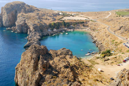 St. Paul's Bay at Rhodes. Greece. Sunny dayの写真素材