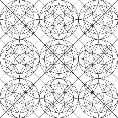 Seamless Pattern.  Design. Arc Style. Circles. Lines.のイラスト素材