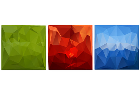 Colour Squares. Triangle Style. Green, Red and Blueのイラスト素材