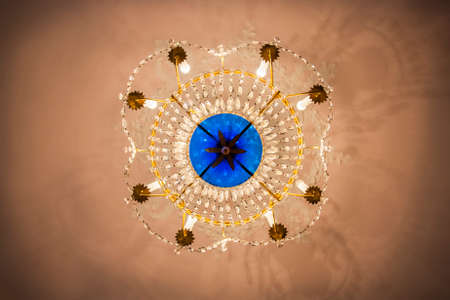 Expensive Luxury Vintage Chandelier View from Belowの写真素材
