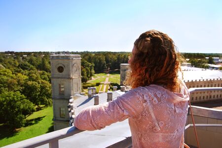 Pretty Young Girl  Looking into the Distanceの写真素材