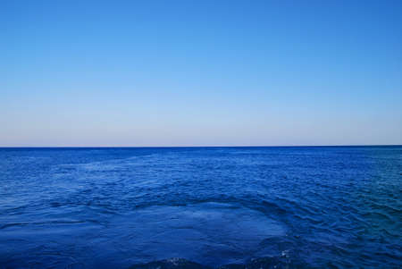 Mediterranean Sea Background. Blue Water. Waves on the Surfaceの写真素材