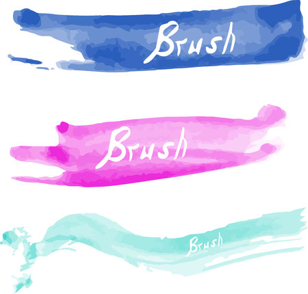 Set of three watercolor vector brushes. Brush for your designのイラスト素材