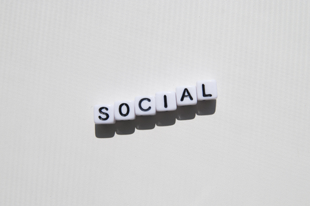Word SOCIAL in vubes on white background.の写真素材
