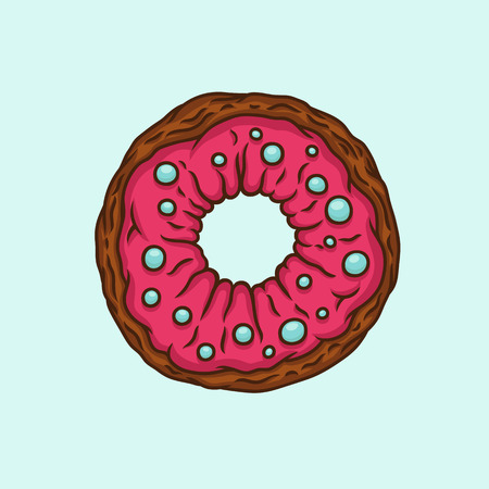Vector illustration of a donutのイラスト素材